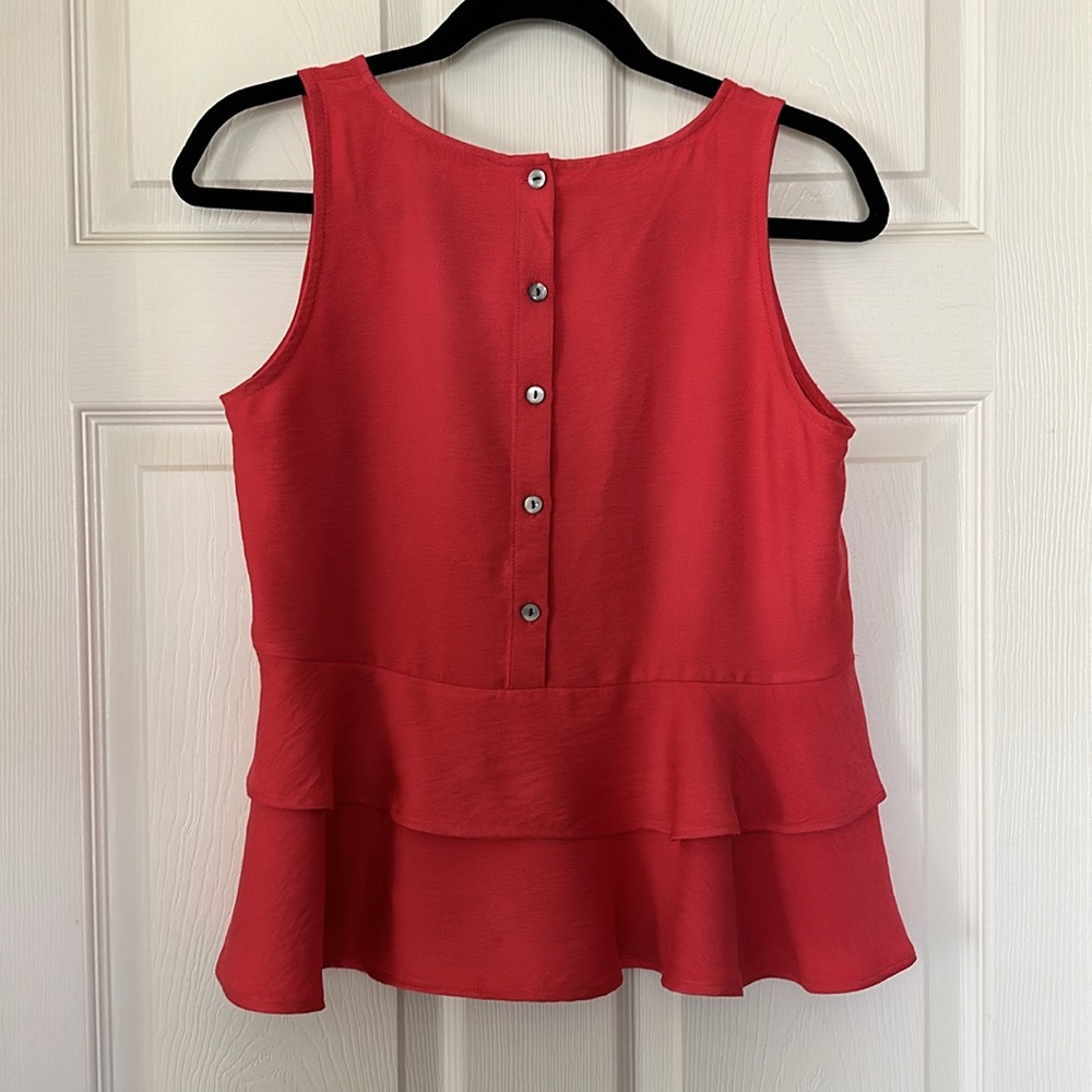 Loft - sleeveless top small petite orange rust color. - Picture 2 of 5